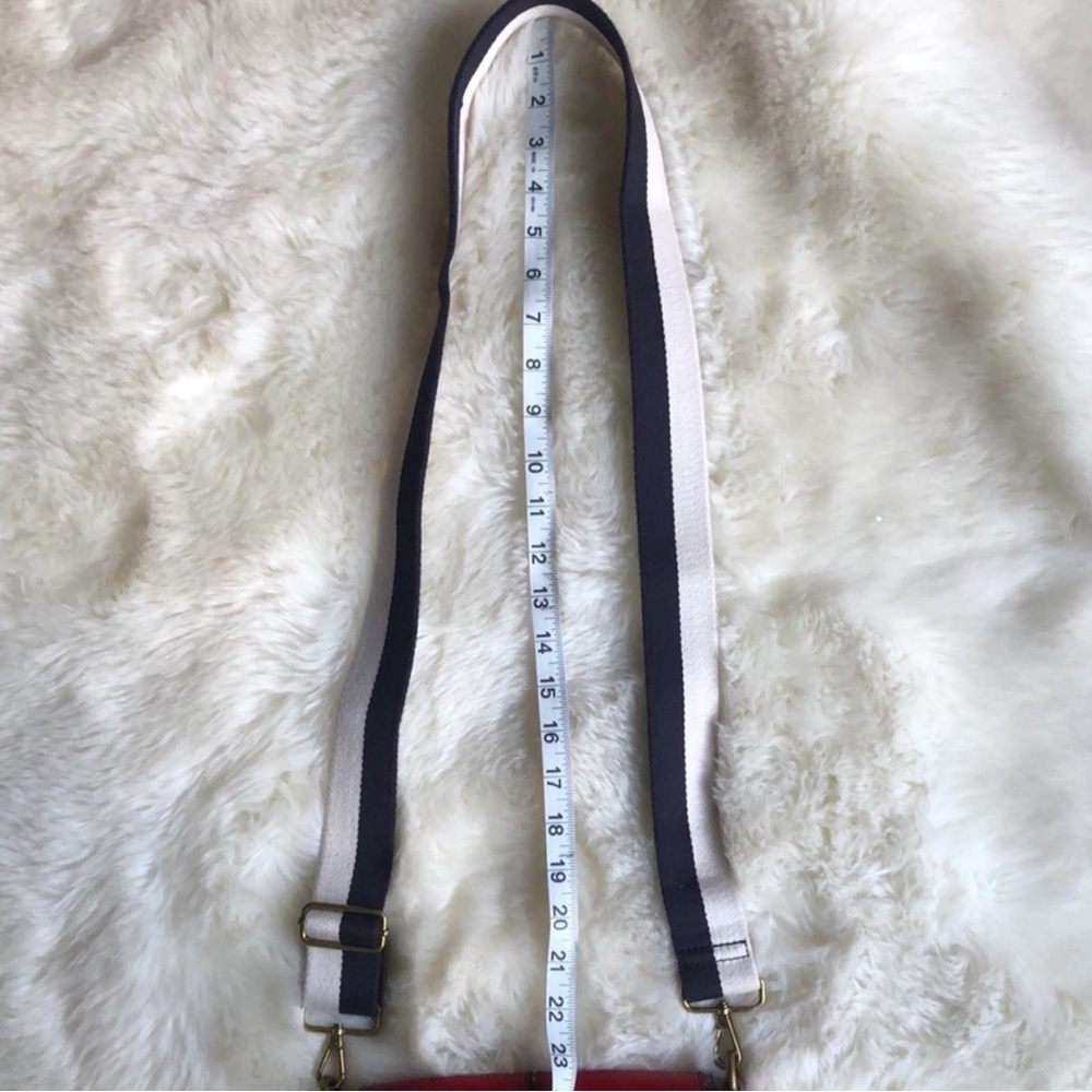 Vera Wang Red Vegan Leather Crossbody Bag with Canvas Strap - Picture 9 of 10